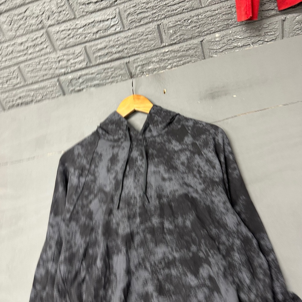 Lululemon‎ Mens City Sweat Pullover Hoodie Black Grey Acid Wash Size 7